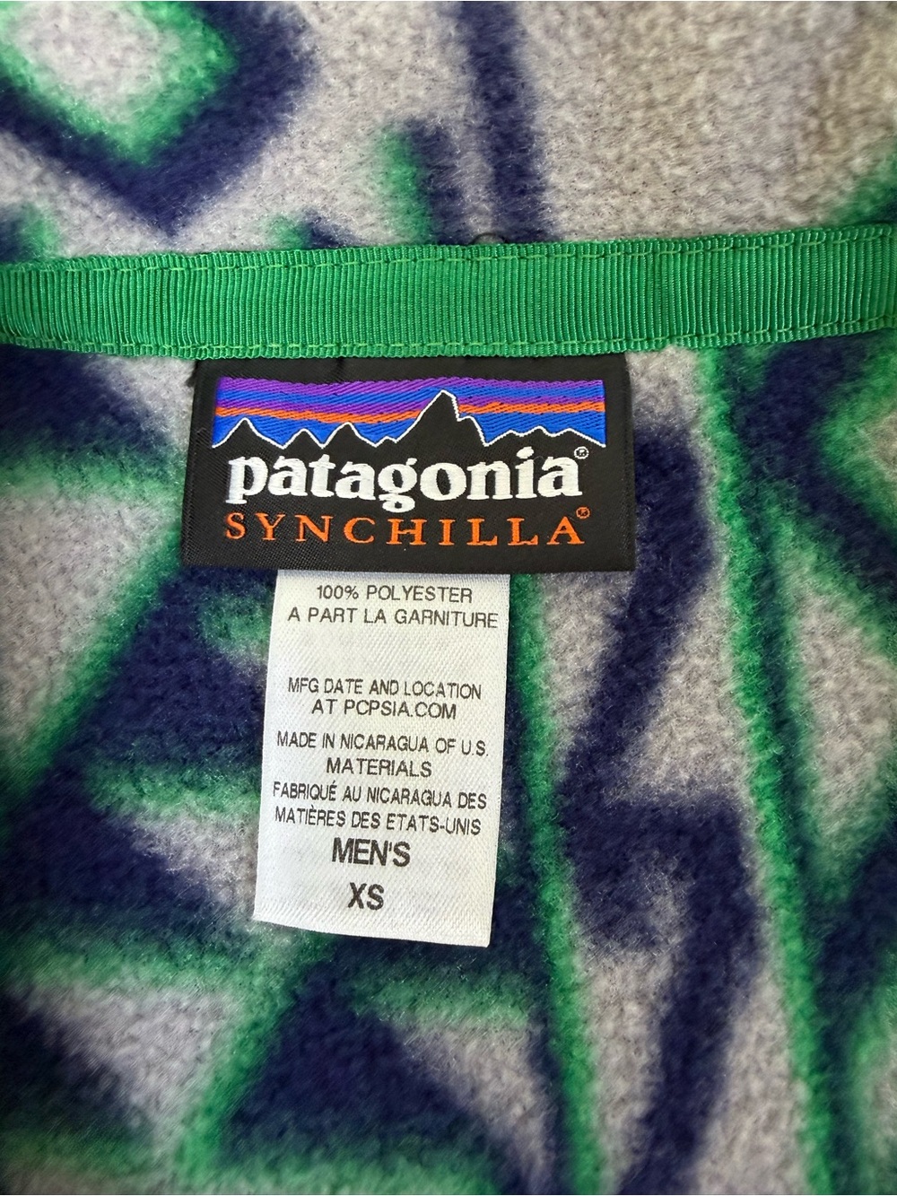 Patagonia Synchilla Snap-T Men’s XS Gray Green Aztec Fleece Pullover - Picture 4 of 13